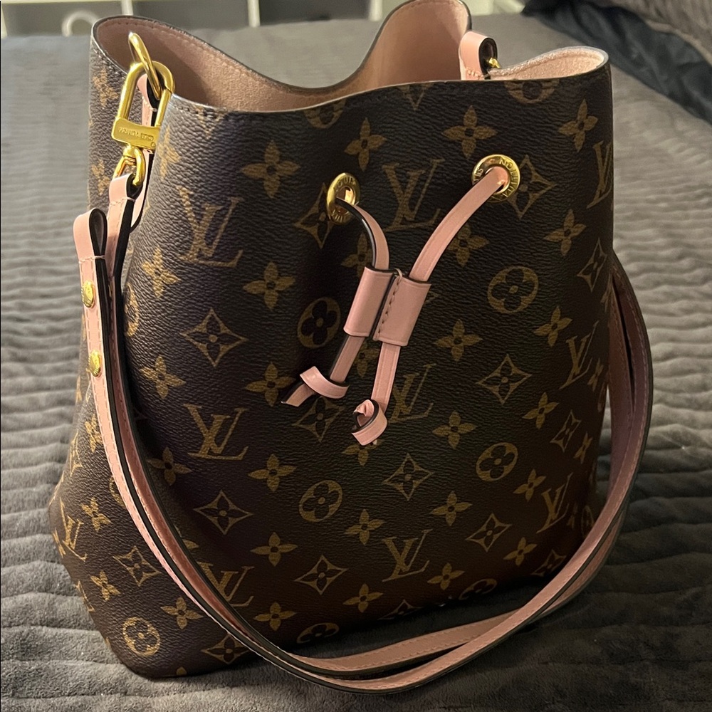 Louis Vuitton Brown and Pink Monogram Shoulder Bag